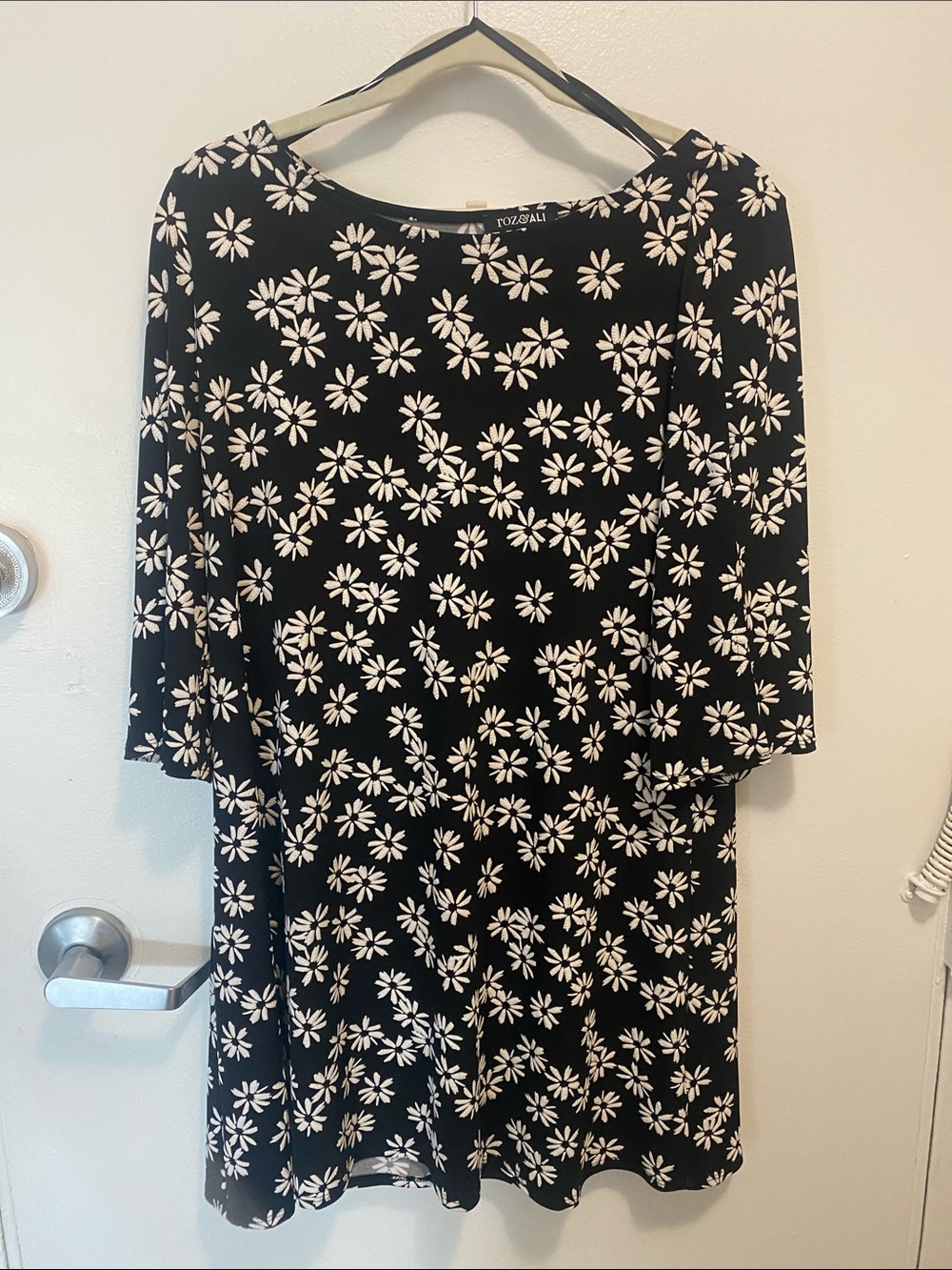 Black Floral A-Line Dress